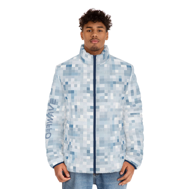 Sky Pixels Quilted Puffer Jacket